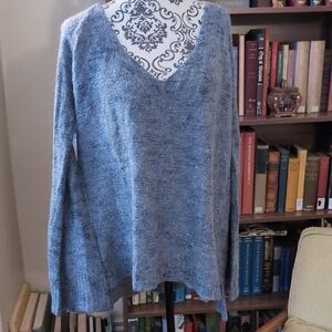 Free People Alpaca Blend Lightweight Sweater L Grey Blue